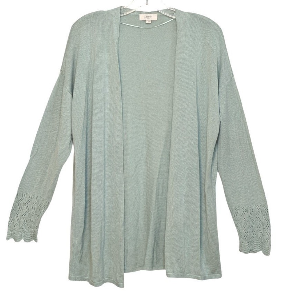 LOFT Outlet‎ Women Cardigan Sweater Light Green Casual Coastal Grandma L